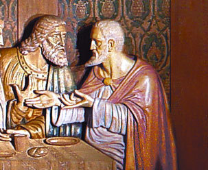 Simon the Zealot, patriotic disciple, witnessing Jesus's acceptance of suffering